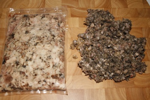 ground raw green tripe