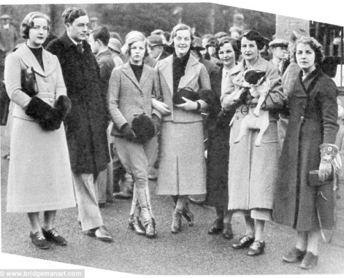 The Mitford Sisters with their French Bulldog